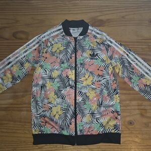 Adidas Floral Jacket - Youth Size 10–12, Sporty & Stylish